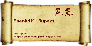 Psenkó Rupert névjegykártya
