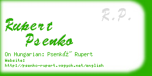 rupert psenko business card